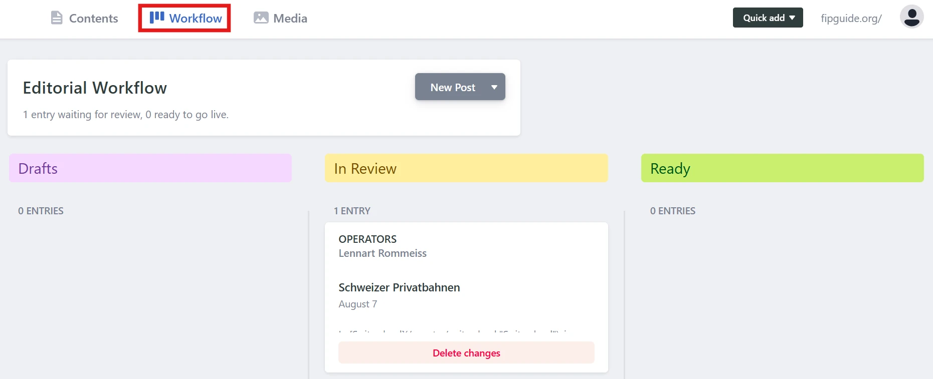 FIP Guide CMS workflow